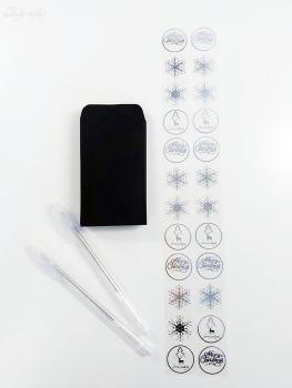 Weihnachtsset Briefumschläge mit Stift + Aufkleber